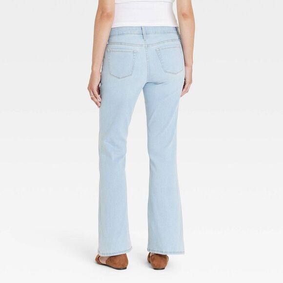 Under Belly High-Rise Denim Flare Maternity Pants  Blue - Picture 2 of 4